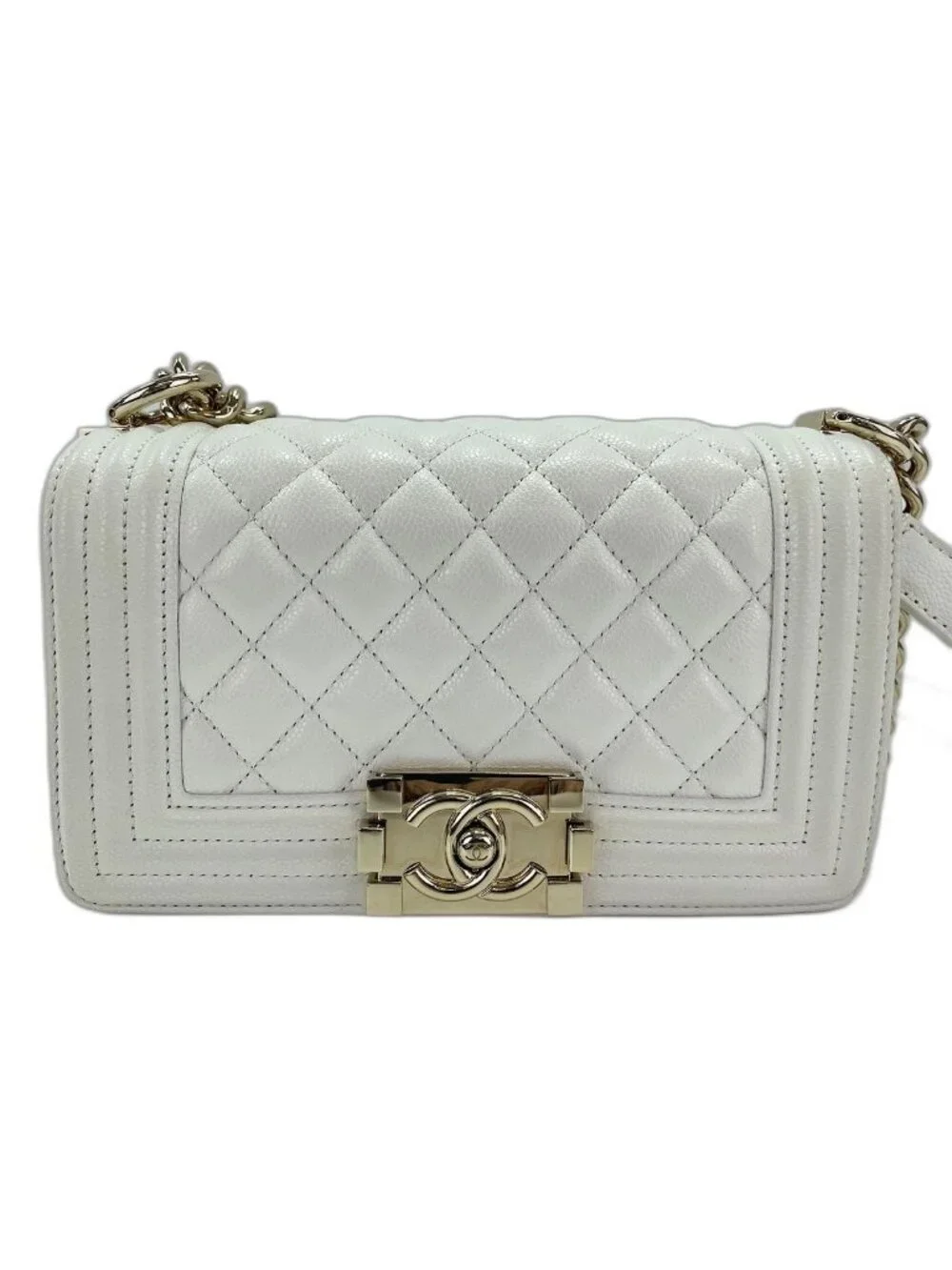 Chanel Shoulder Bag Caviar Leather Boy Small